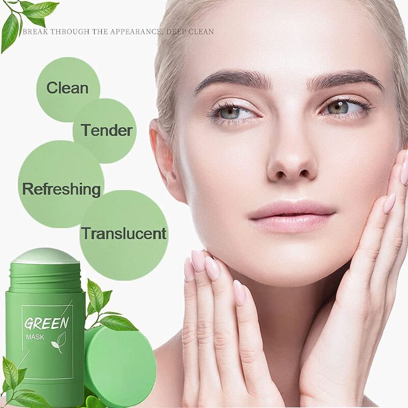 Ylahdent Green Tea Stick Mask Deep Cleansing Pore Removes Oil Control for All Skin Types, 2 Pieces