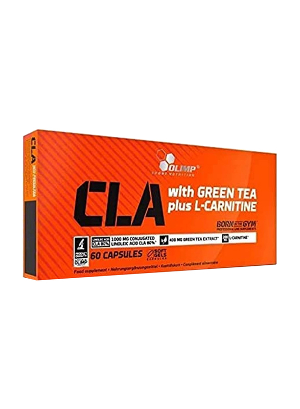 Olimp Sport Nutrition CLA with Green Tea Plus L-Carnitine, 60 Capsules, Unflavored