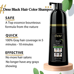 Dexe Instant Hair Colour Shampoo for Natural Hair, 400ml, Black