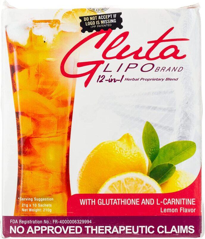 

Gluta Spa Lipo 12-in-1 Whitening & Slimming Juice, 10 Sachets x 21 gm