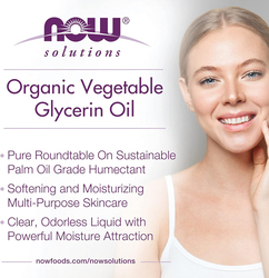 Now Solutions 100% Pure Softening and Moisturizing Multi-Purpose Skin Care Organic Vegetable Glycerine Oil, 8Oz
