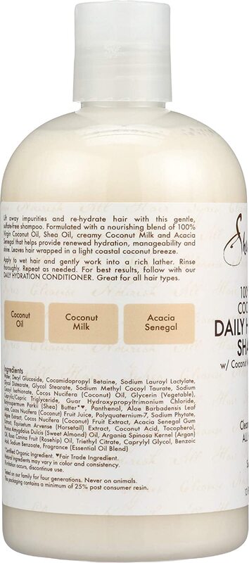 Shea Moisture 100% Virgin Coconut Oil Daily Hydration Shampoo, 384ml