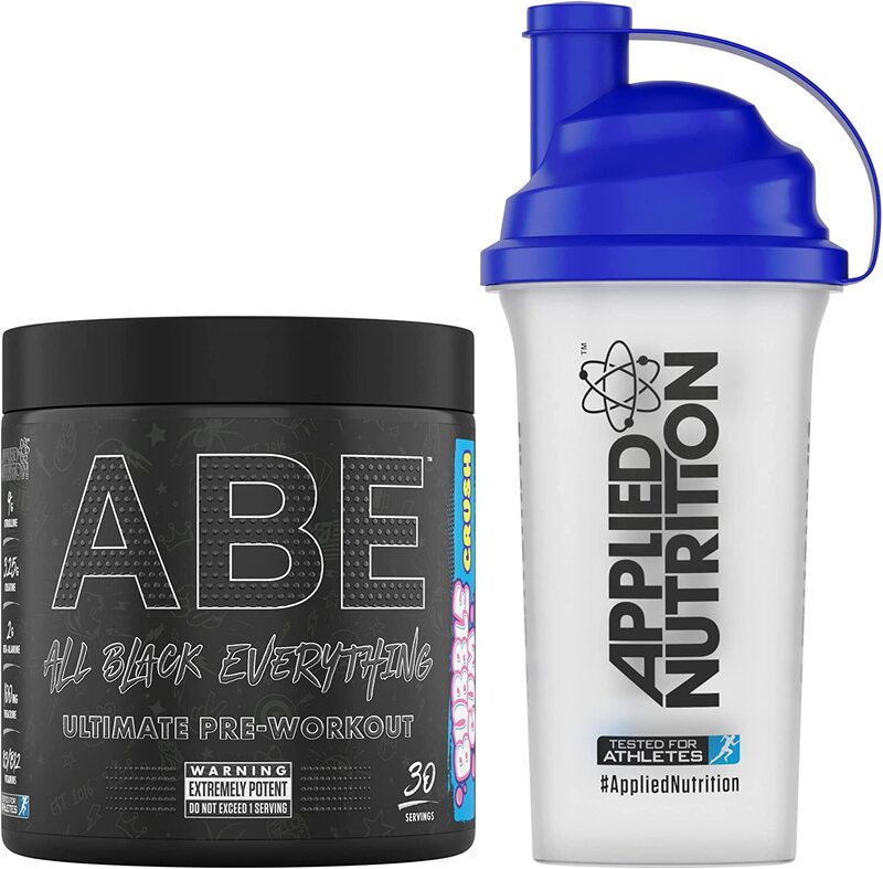 Applied Nutrition ABE Ultimate Per-Workout & Protein Shaker Set, 2-Pieces, 315 gm + 700ml, Bubblegum Crush