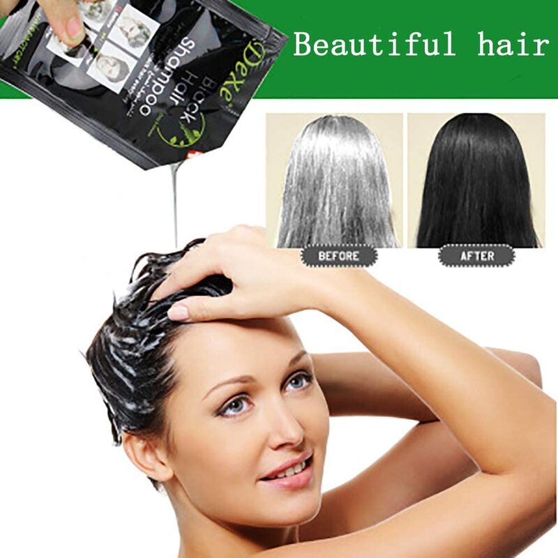 Woya Instant Hair Dye Shampoo, 10 x 25ml, Black