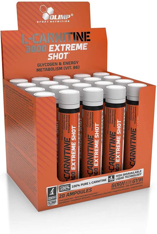 Olimp L-Carnitine 3000 Extreme Shots, 20 Ampoules, Orange
