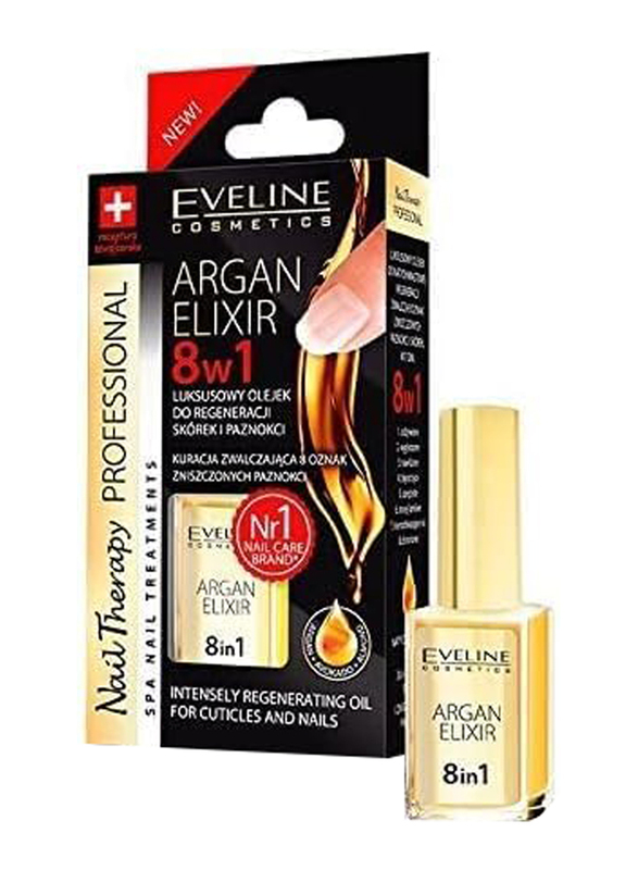 Eveline Nail Regeneration Elixir with Argan, 12ml, Yellow