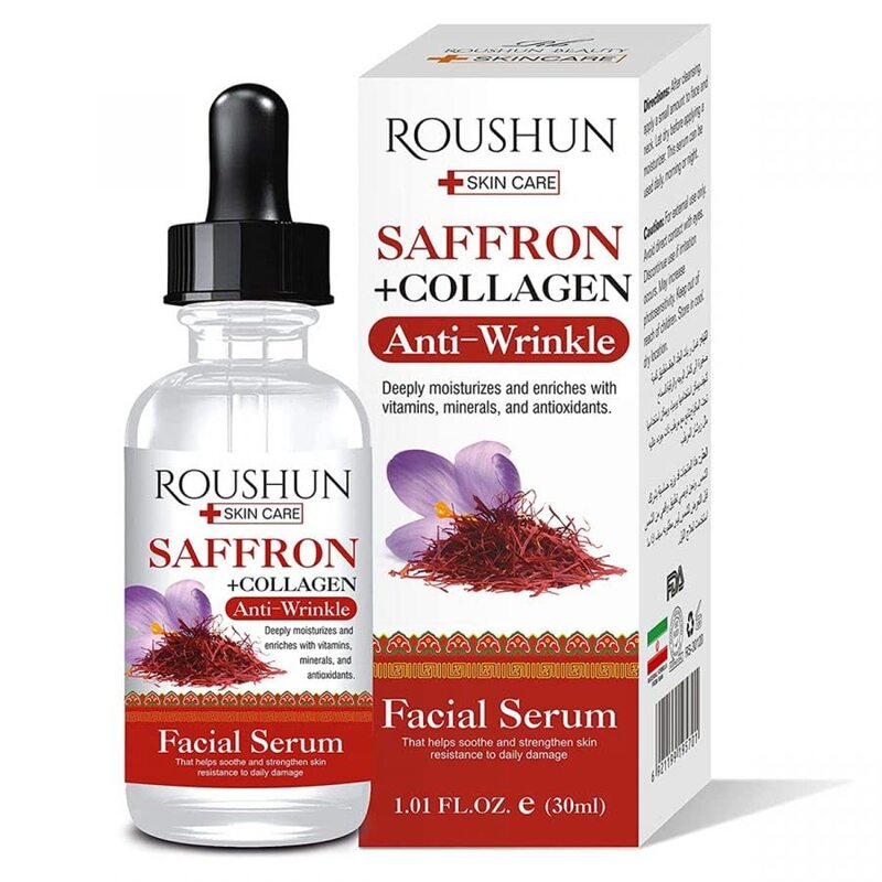 Raushan Beauty Saffron & Collagen Serum Anti-Wrinkle Deeply Moisturizes, 30ml