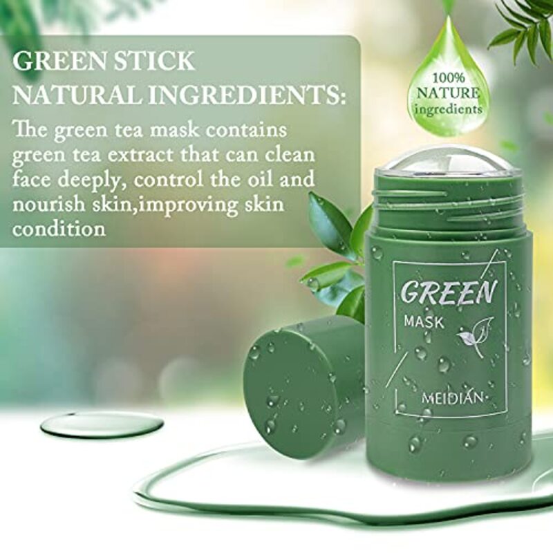 DTDR Green Tea Purifying Clay Stick Mask, 2 Pieces