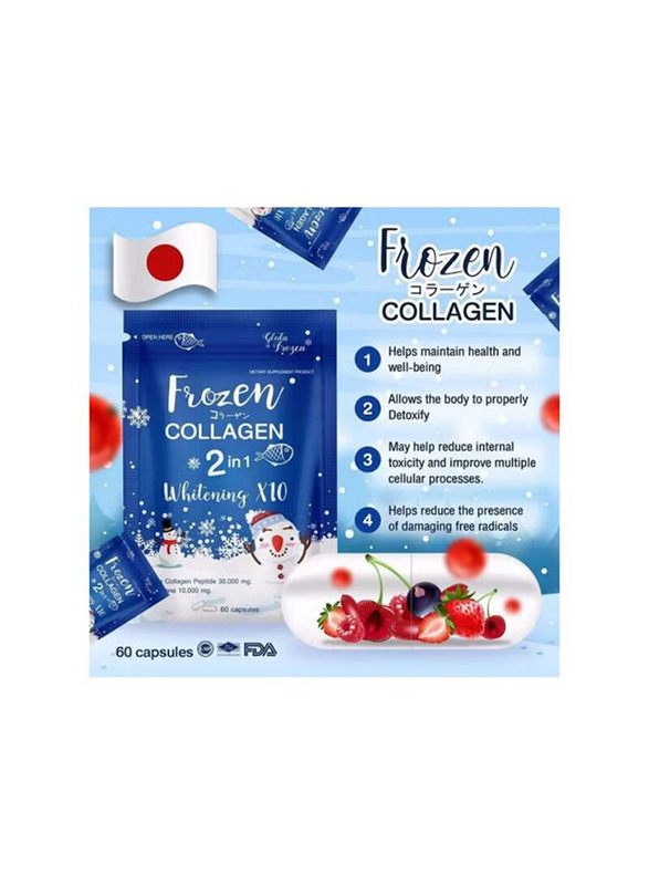 Frozen Collagen 2-in-1 Whitening X10 Glutathione, 60 Capsules