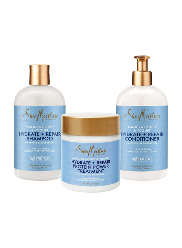 

Shea Moisture Manuka Honey & Yogurt Hydrate + Repair Conditioner Shampoo & Protein Power Treatment, Set