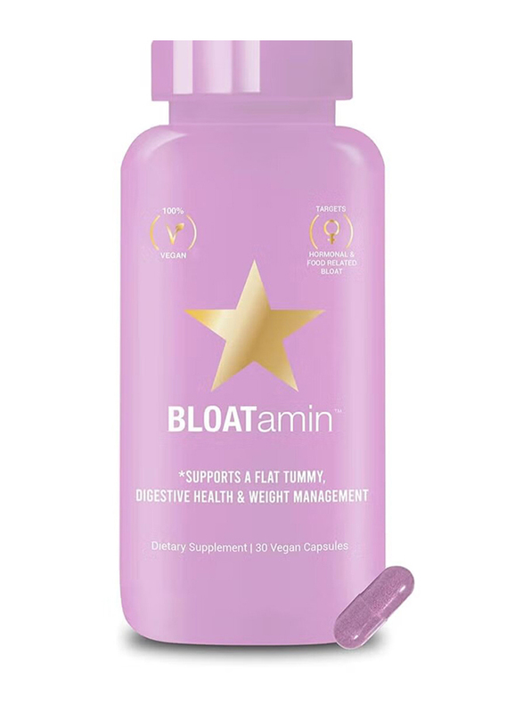 Hairtamin Bloatamin Synergistic Blend Gas Relief Dietary Supplement, 30 Capsules, 2 Pack