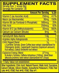 Cellucor C4 Ripped Explosive Pre-Workout Powder, 30 Servings, Tropical Punch