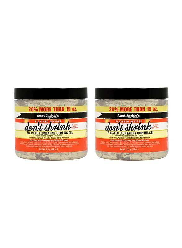 

Aunt Jackie's Don't Shrink Flaxseed Elongating Curling Gel for All Hair Types, 2 x 511g