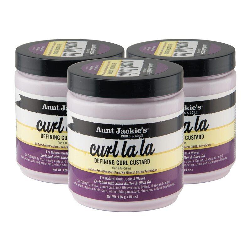 

Aunt Jackie's Curl La Defining Custard for Curly Hair, 3 x 15oz