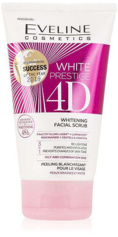 

Eveline Cosmetics 4D White Prestige Face Wash Skin Lightening Gel, 150ml