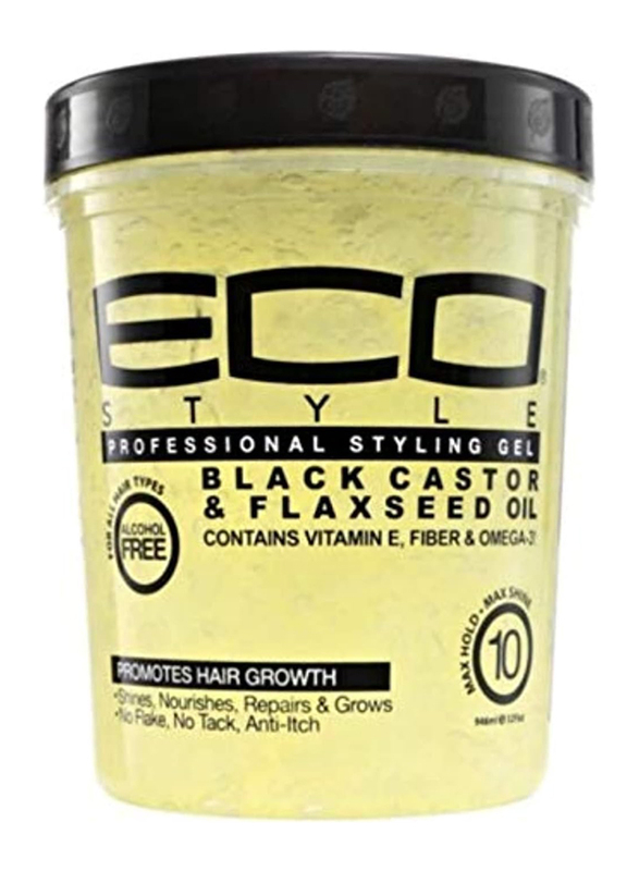 Eco Style Professional Black Castor and Flaxseed Oil Styling Gel, 946ml