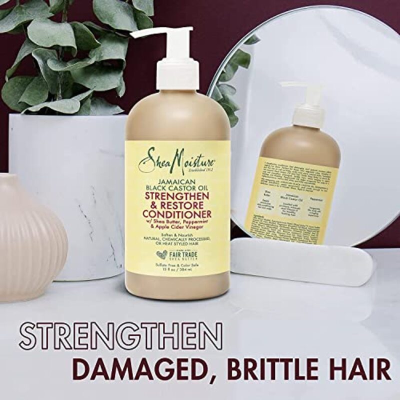 Shea Moisture Jamaican Black Castor Oil Strength & Restore Conditioner, Pack of 2, 384ml