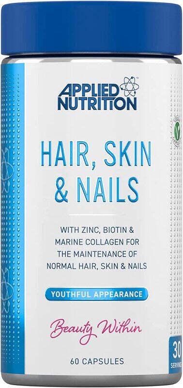 

Applied Nutrition Biotin & Marine Collagen for Healthy Hair Growth Skin & Nails Supplement, 60 Capsules