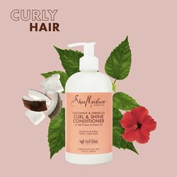 Shea Moisture Coconut & Hibiscus Curl & Shine Conditioner for Thick & Curly Hair, 13oz