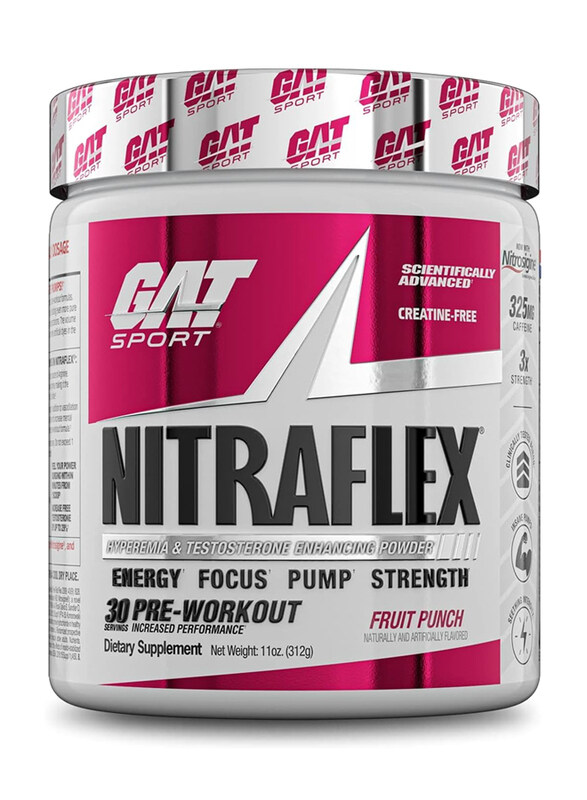 

GAT Sport Nitraflex Supplement, 30 Servings, 312gm, Fruit Punch