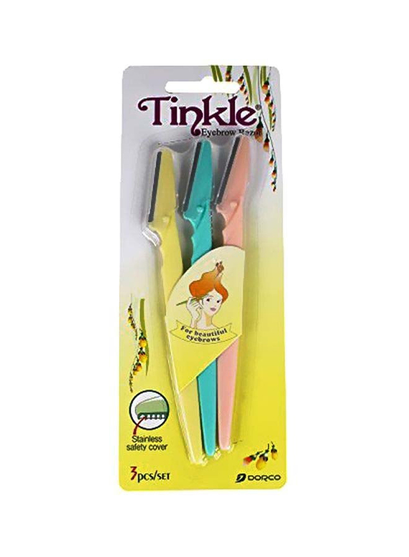 Dorco Tinkle Eyebrow Hair Removal Razor, 3 Pieces, Multicolour