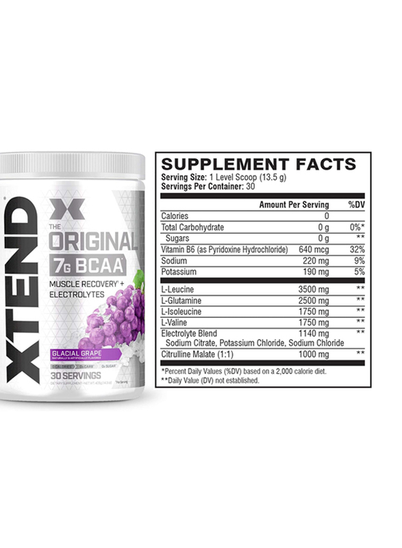 Scivation Xtend Original BCAA Supplement, 30 Servings, Glacial Grape