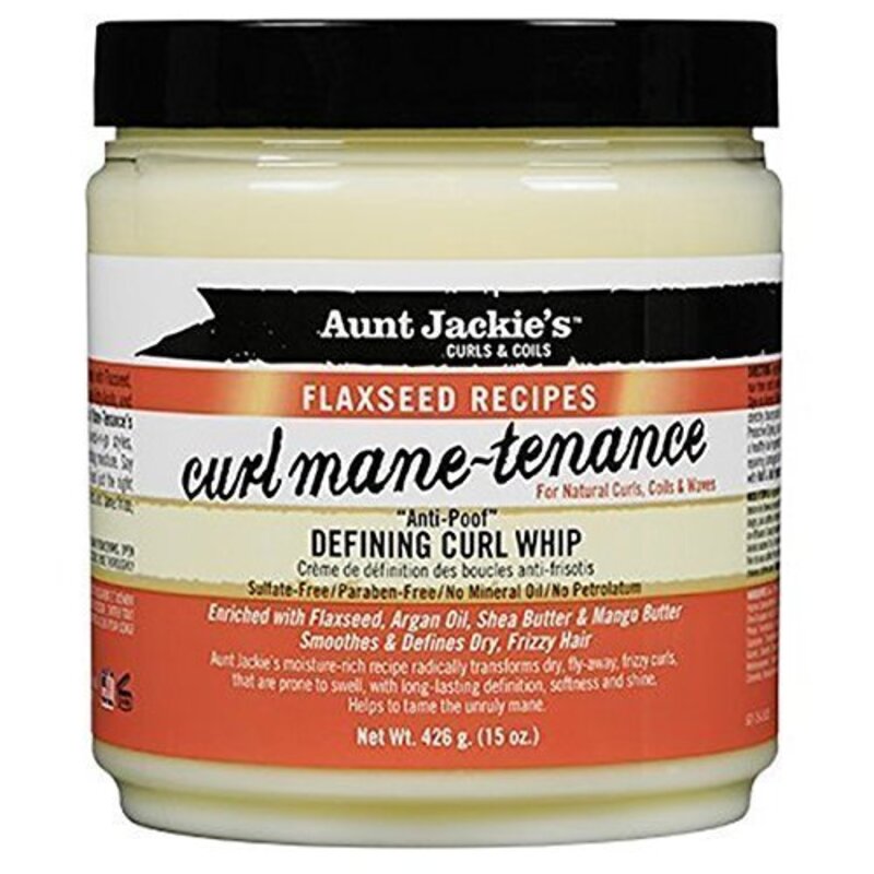 Aunt Jackie's Flaxseed Mane Tenance Defining Curl Whip Gel for All Hair Types, 15 Oz