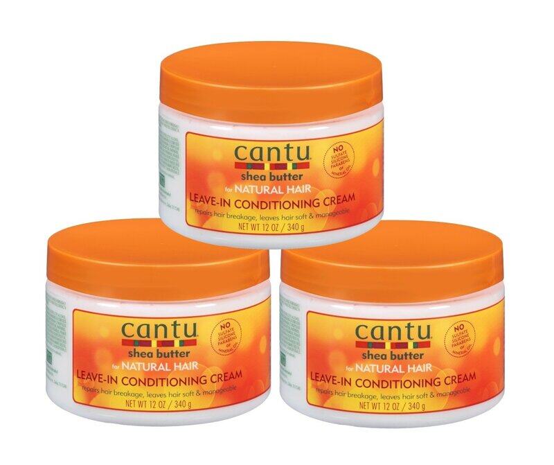 

Cantu Natural Hair Leave In Conditioner Cream, 3 x 354ml