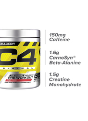 Cellucor C4 Original Beta Alanine Sports Nutrition Bulk Pre Workout Powder, 60 Servings, 390gm, Fruit Punch