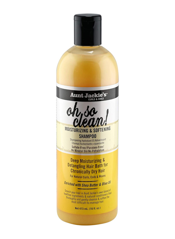 Aunt Jackie's Curls & Coils Oh So Clean Moisturising and Softening Hair Shampoo, Yellow, 473ml