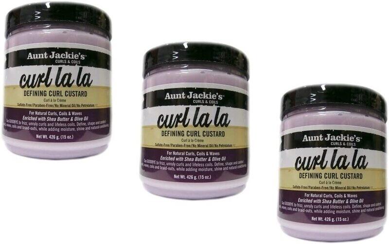 

Aunt Jackie's Curls & Coils Curl la la la Defining Curl Custard Cream for All Hair Types, 3x426 gm