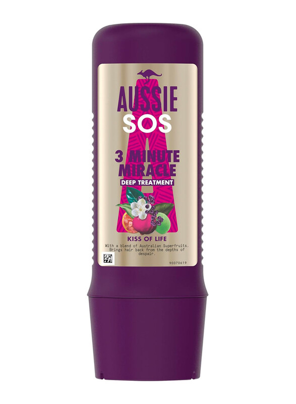 

Aussie Sos Kiss Of Life 3 Minute Miracle Deep Treatment for Dry, Damaged Hair for Dry Hair, 225ml