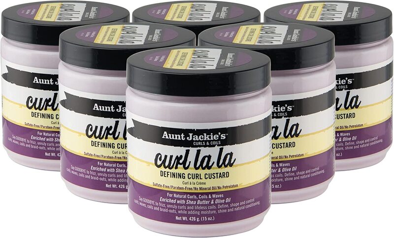 Aunt Jackie's Curl La La Defining Curl Custard for Curly Hair, 6 x 15oz