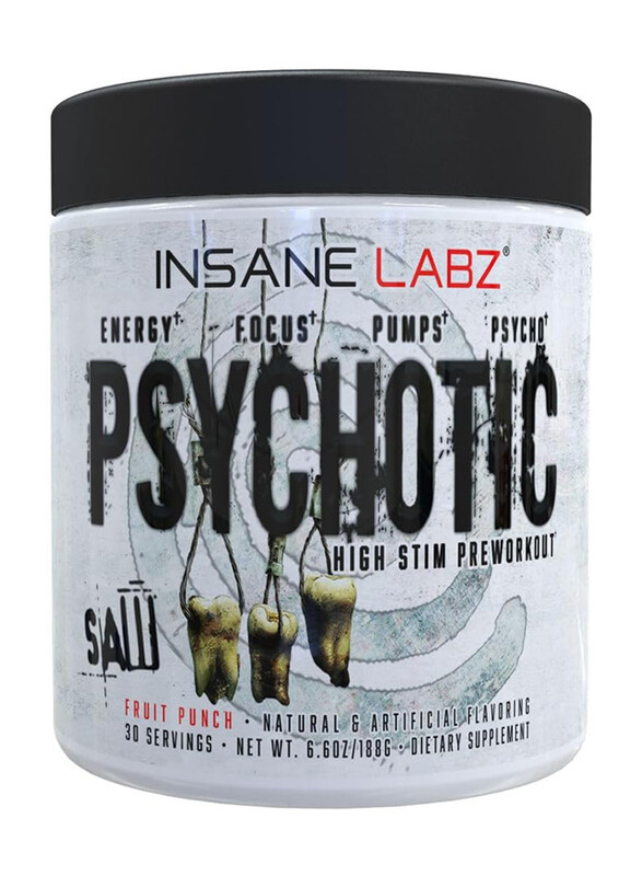 

Insane Labz Psychotic Saw High Stim Pre-Workout Powder, 188gm, Fruit Punch