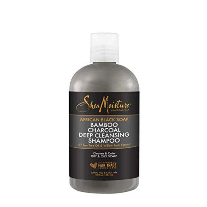 

Shea Moisture African Black Soap Bamboo Charcoal Deep Cleansing Shampoo for All Hair Types, 2 Pieces