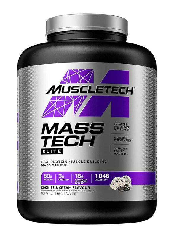 

Muscletech Mass Tech Elite Mass Gainer Protein Powder for Ultimate Muscle Building, 6 Lbs, Cookies & Cream