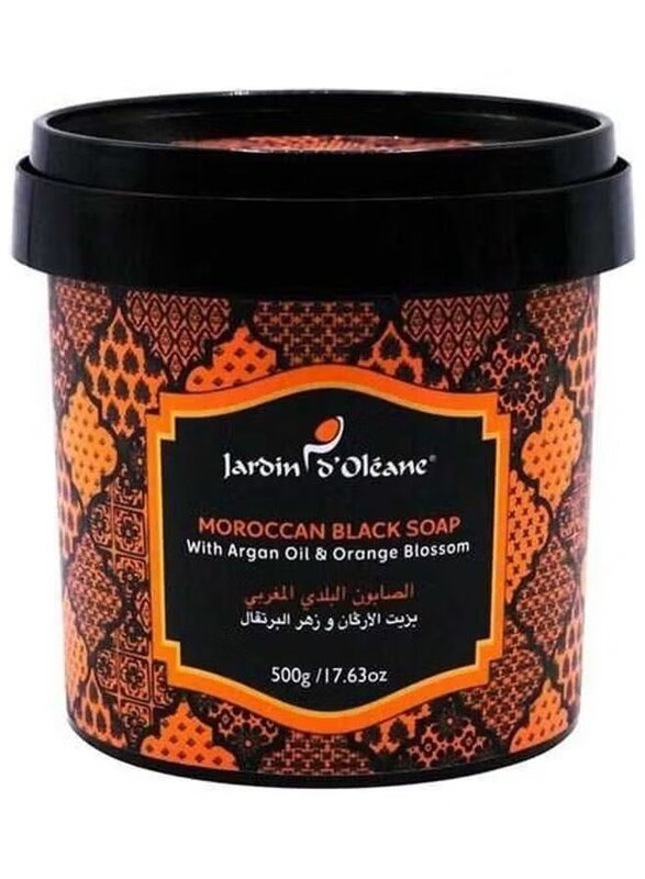 

Jardin D Oleane Moroccan Black Soap with Argan Oil & Orange Blossom, 500gm