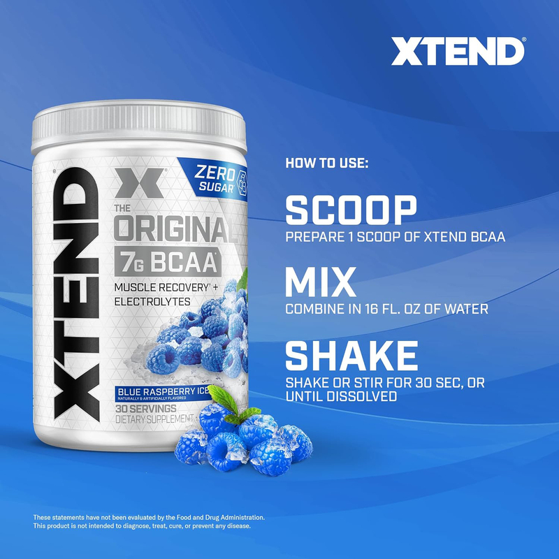 Xtend Original BCAA Powder, 405gm, Blue Raspberry Ice