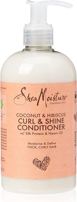 Shea Moisture Coconut & Hibiscus No Silicones or Sulphates Curl & Shine Conditioner for Thick, Curly Hair 384ml