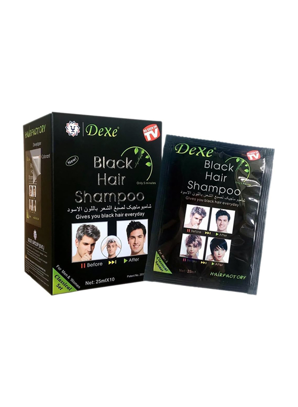 Dexe Instant Hair Dye Shampoo for Men and Women, 250ml, Black