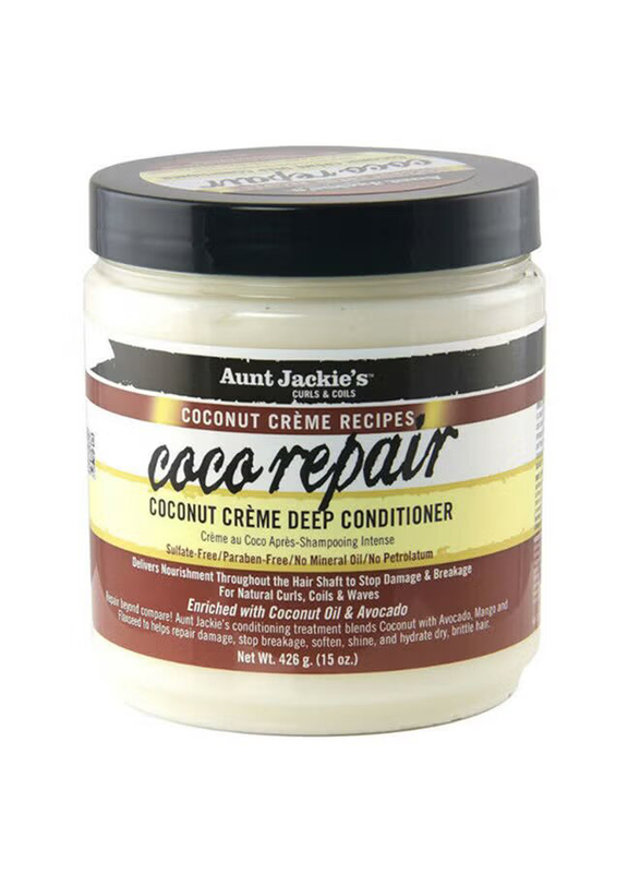 Aunt Jackie's Coca Repair Coconut Creme Deep Conditioner for Curly Hair, 426gm