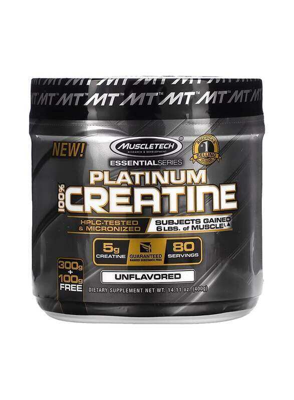 

Muscletech Platinum 100% Creatine, 400g, Unflavoured
