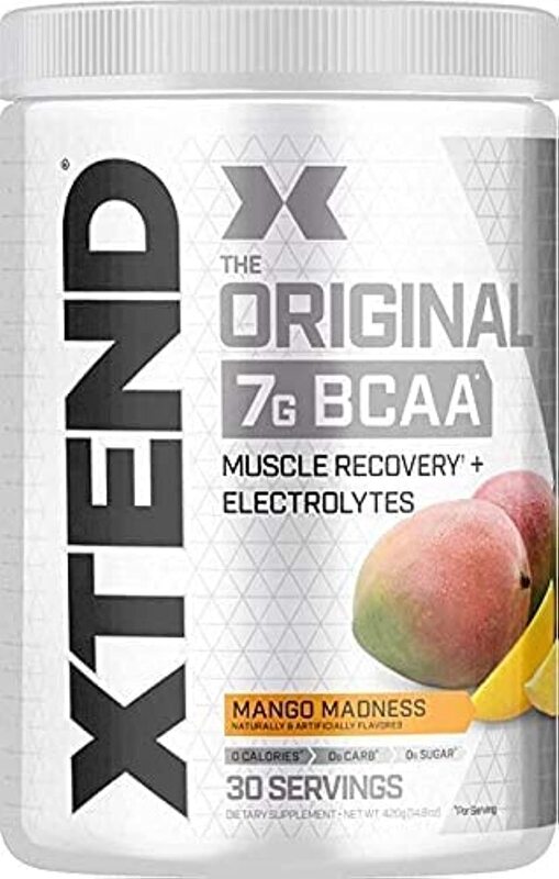 Scivation Xtend Original 7g BCAA Muscle Recovery + Electrolytes Dietary Supplement, 30 Servings, Serving Mango