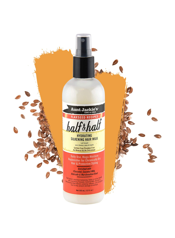 Aunt Jackie's Half & Half Hydrating Silkening Hair Milk for All Hair Types, 355ml