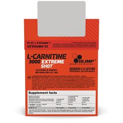 Olimp Sport Nutrition L-Carnitine 3000 Extreme Shots, 20 x 25ml, Orange