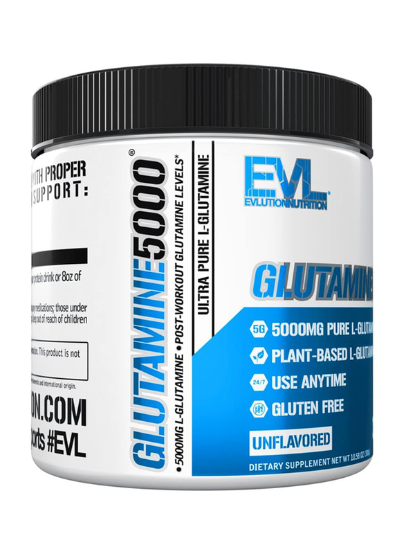 Evlution Nutrition Glutamine 5000, 300gm, 60 Servings, Unflavoured