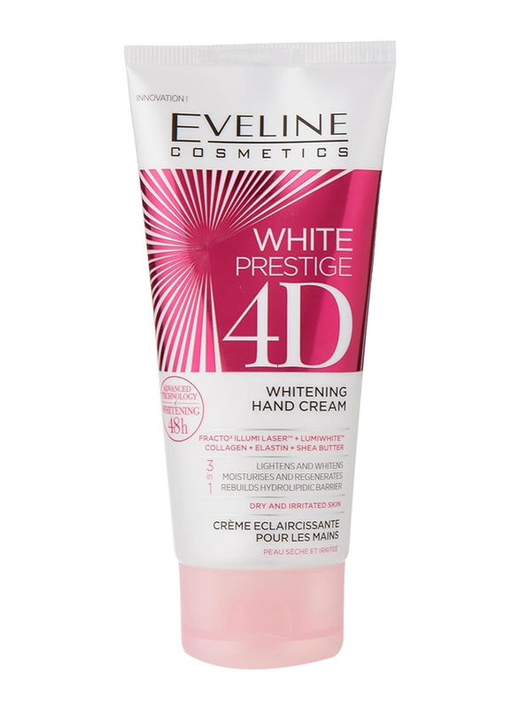 Eveline Cosmetics 3-in-1 White Prestige 4D Whitening Hand Cream, 100ml