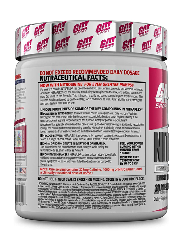 GAT Sport Nitraflex Supplement, 30 Servings, 312gm, Fruit Punch