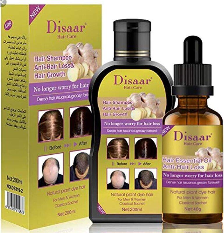 

Disaar Anti Hair Loss and Hair Growth with Oil Hair Shampoo for All Hair Types, 2 Pieces