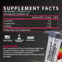 Nutrex Research BCAA Powder 6000 Amino Acid, 231gm, Fruit Punch